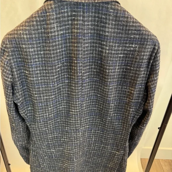 Ring Brand Men's Navy & Grey Check Blazer